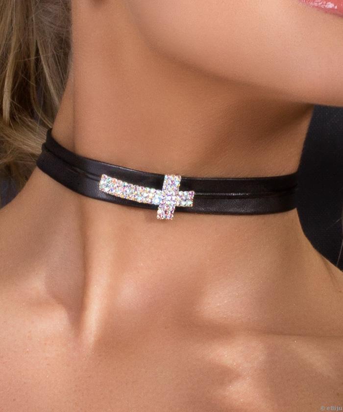 Choker cu cruce aurora borealis