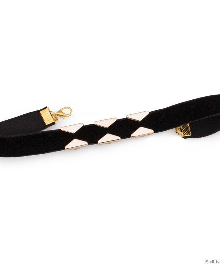 Choker negru cu elemente aurii