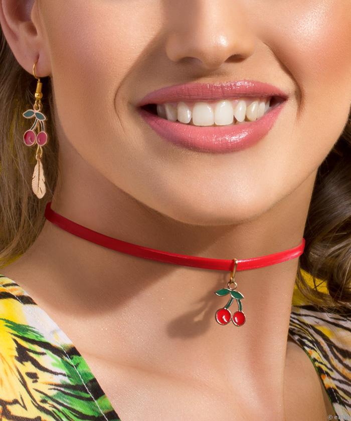 Choker personalizat piele ecologică roşie