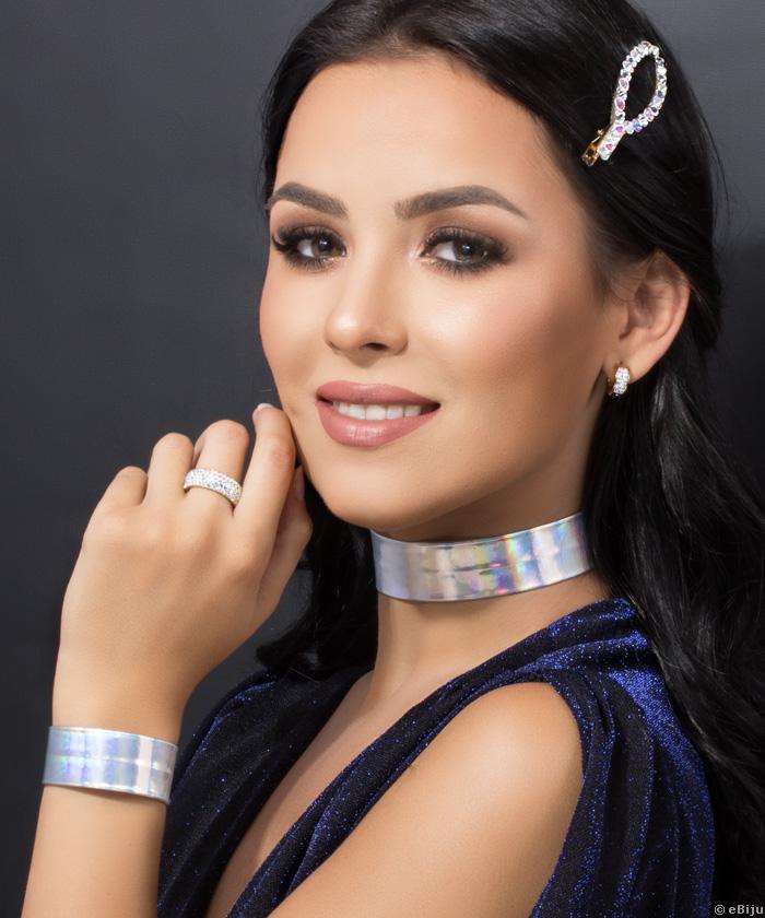 Choker piele ecologică cu aurora borealis