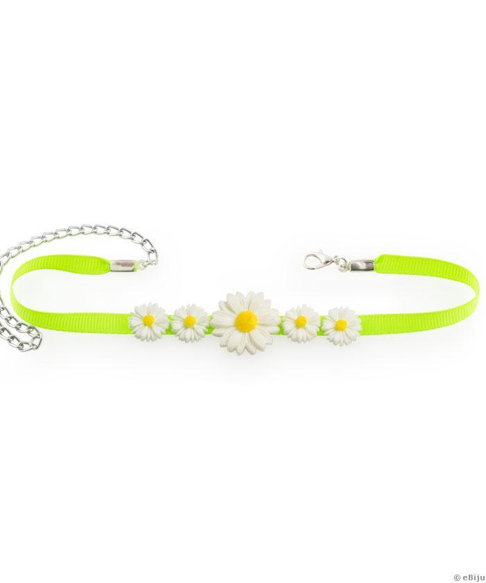 Choker verde neon cu margarete