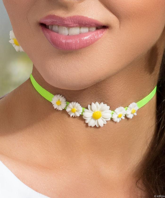 Choker verde neon cu margarete