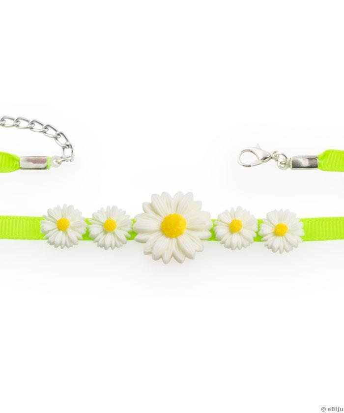 Choker verde neon cu margarete