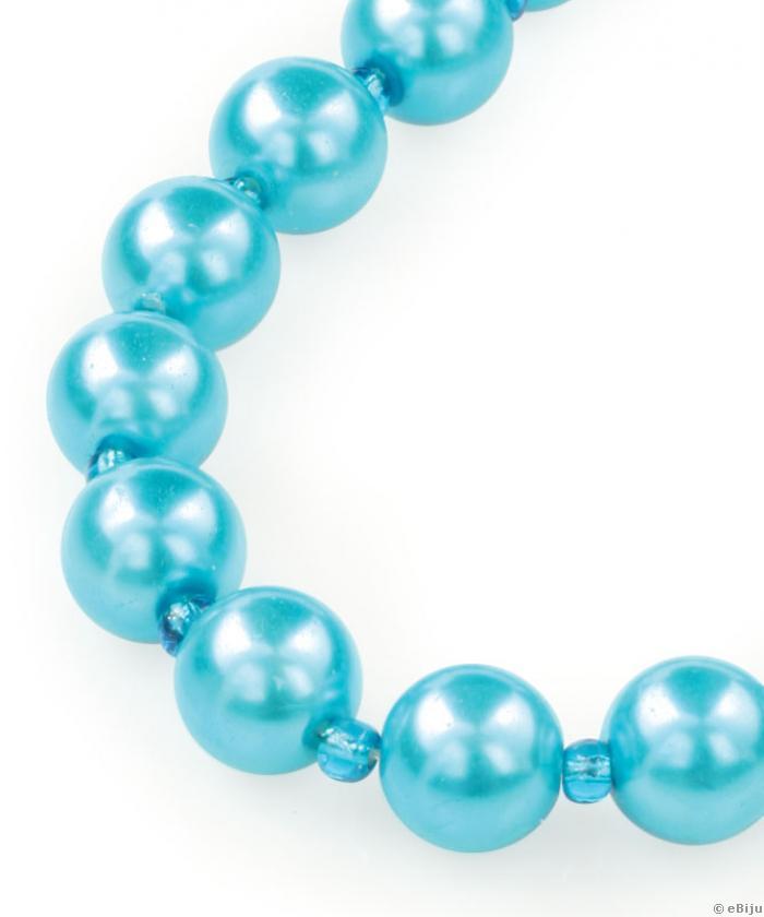 Colier albastru din perle de sticla