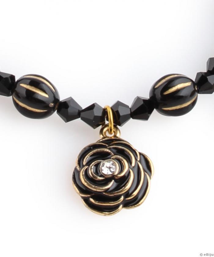 Colier “Black & Gold Flowers”