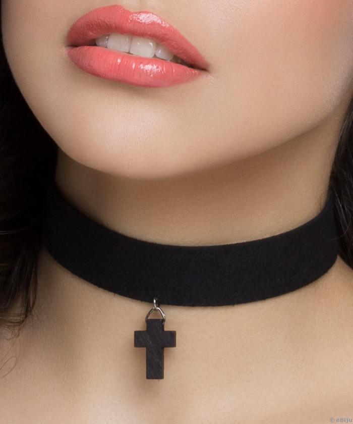 Colier choker Black Cross