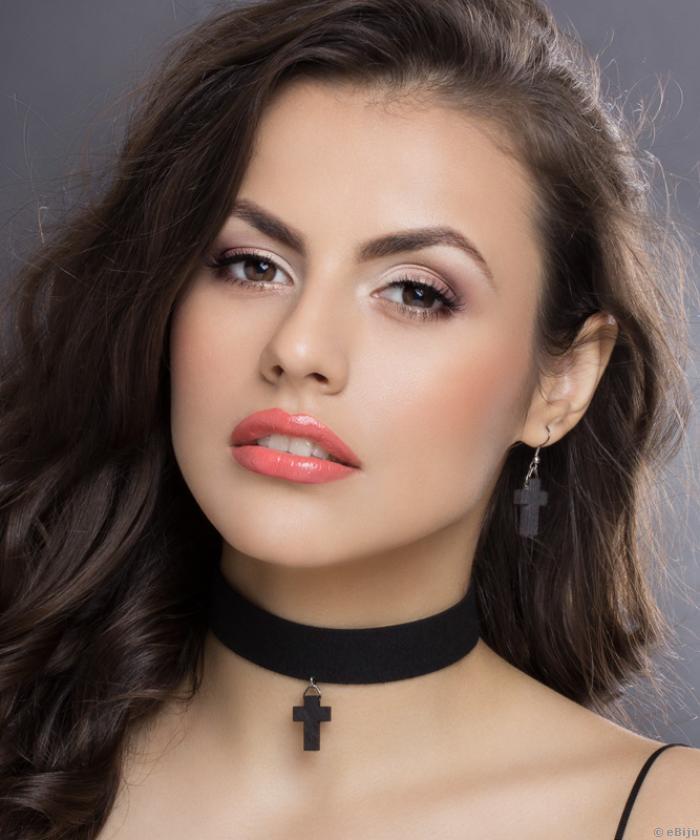 Colier choker Black Cross