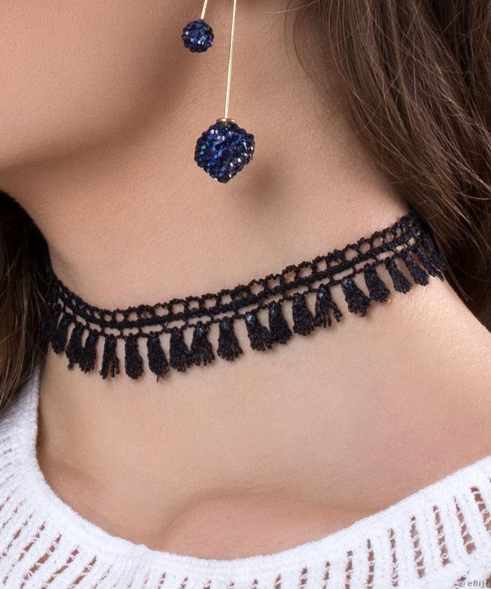 Colier choker dantelă neagră