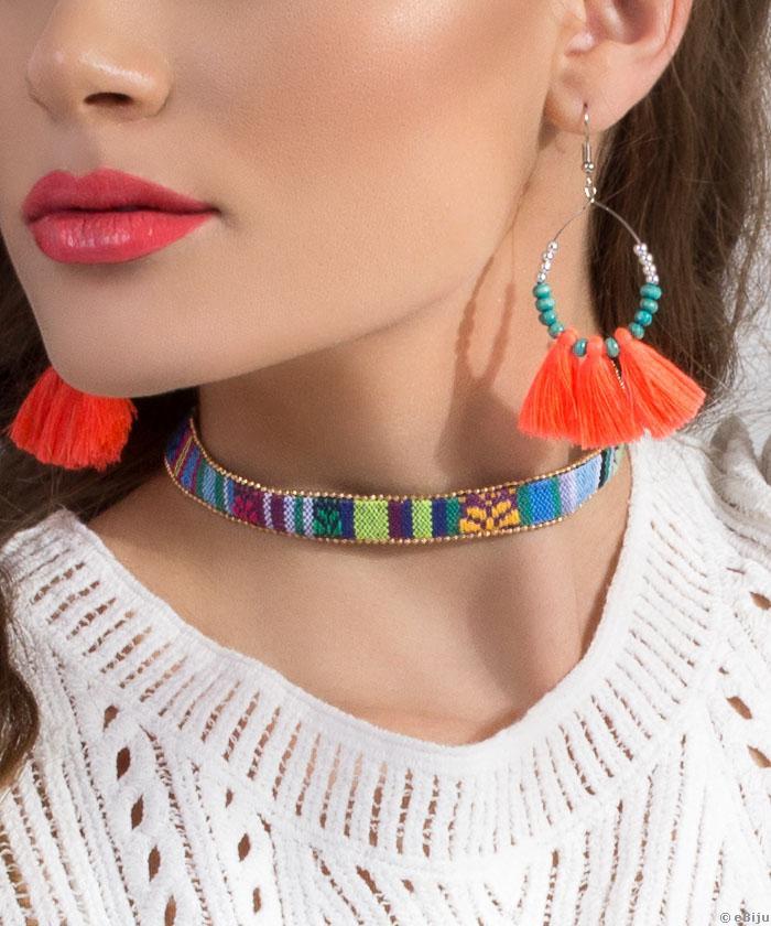 Colier choker multicolor