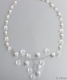 Colier de mirese în formă de ramură, perle de sticlă