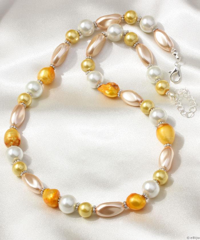 Colier din perle de cultură cu perle de sticlă