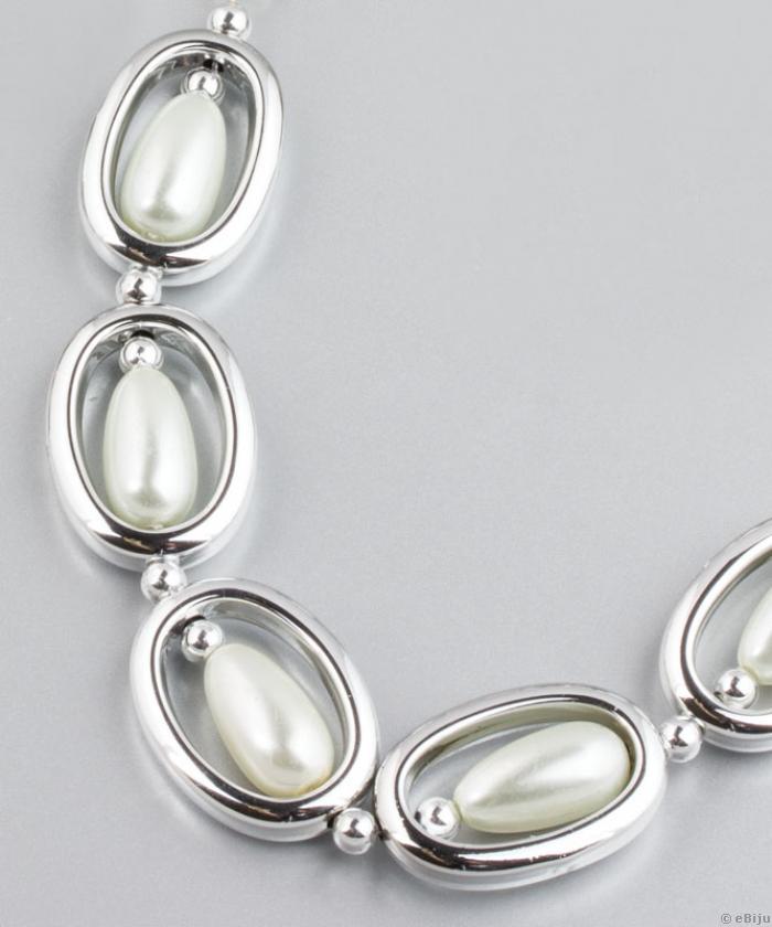 Colier elemente ovale cu perle