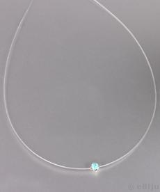 Colier fir transparent cu cristal albastru deschis
