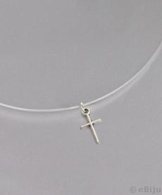 Colier fir transparent cu cruciuliţă