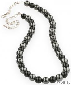 Colier negru, onix cu hematit
