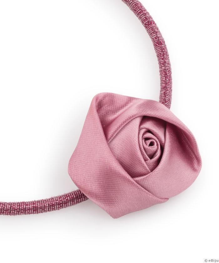 Colier tip choker cu trandafir bordo