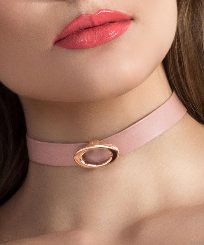 Colier tip choker roz prăfuit