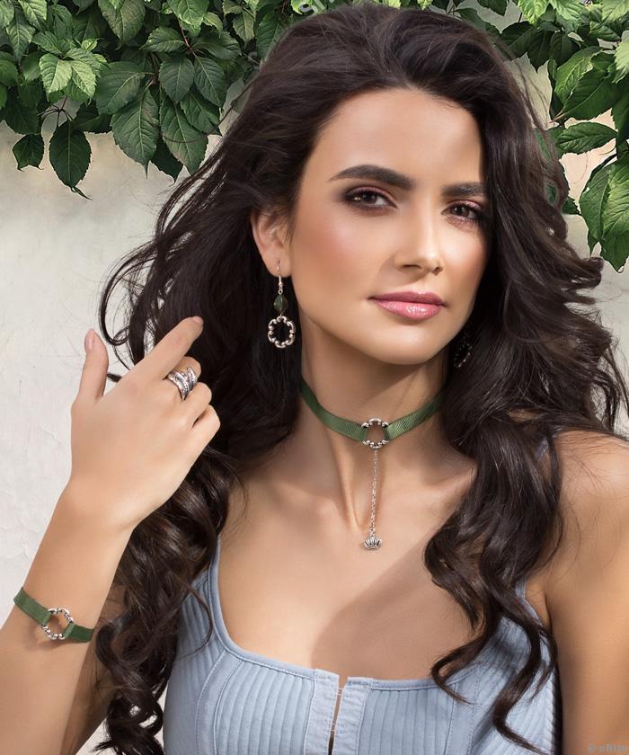 Colier tip choker Verde de Pădure