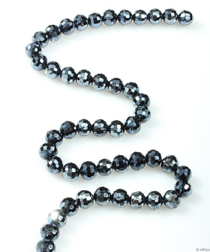 Cristal sferic, gri petrol, 1 cm