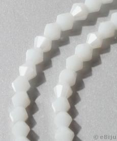 Cristale biconice, alb opac, 0.5 cm