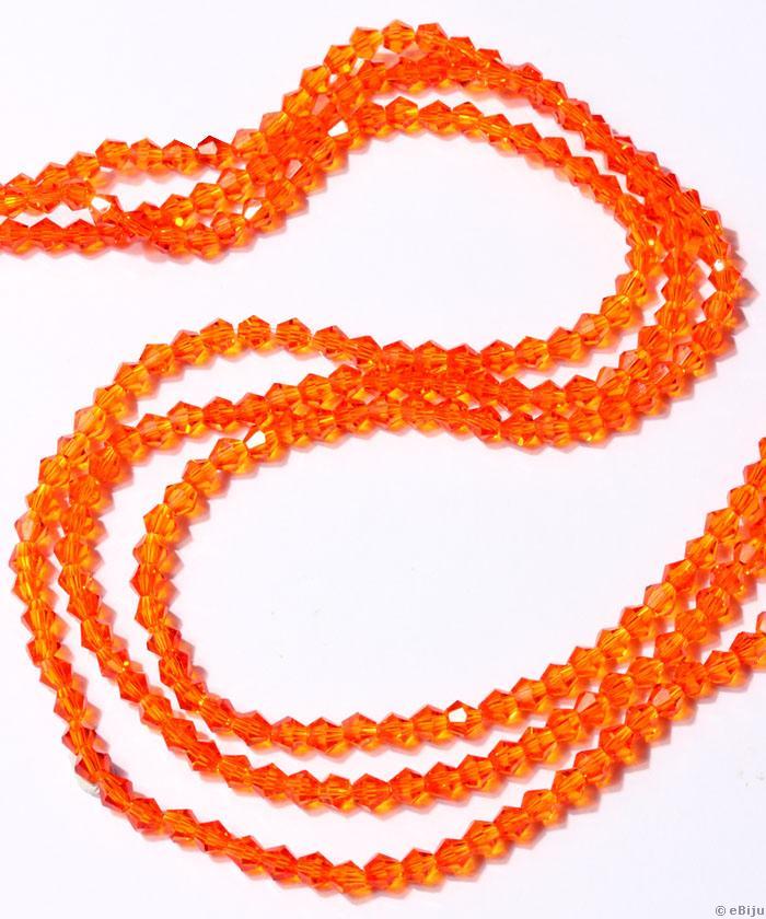 Cristale biconice, portocaliu închis, 0.4 cm
