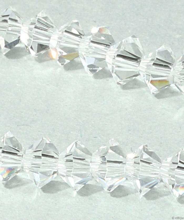 Cristale biconice, transparente, 0.45x0.55 cm