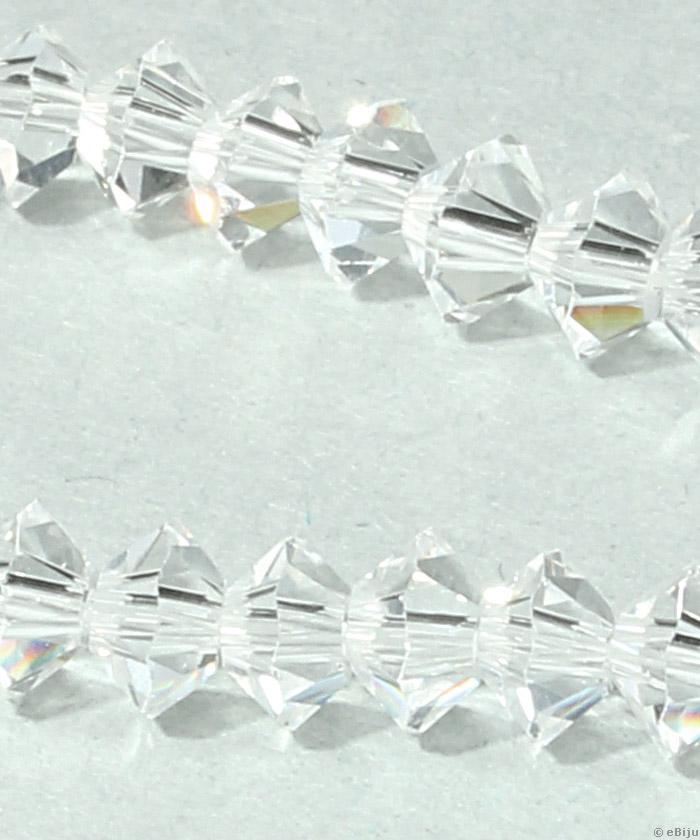 Cristale biconice, transparente, 0.45x0.55 cm