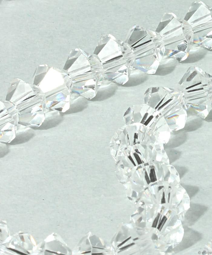 Cristale biconice, transparente, 0.55x0.8 cm