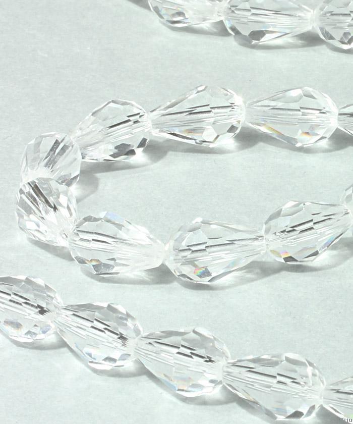 Cristale formă lacrimă, transparent, 1.6x1 cm