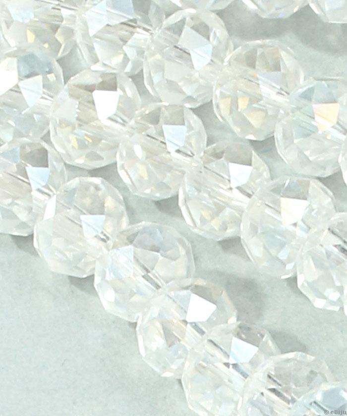 Cristale rondelle, transparent AB, 0.6x0.8 cm