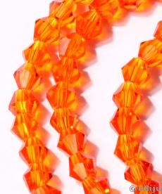 Csiszolt bikónikus kristály gyöngyök, sötét narancssárga, 0.6 cm