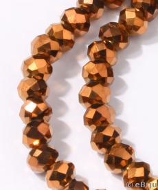 Csiszolt rondelle kristály gyöngyök, bronzszínű, 0.4 cm