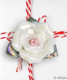 Fehér porcelán rózsa bross