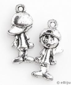 Figurină acrilică, baieţel, argintiu metalizat, 1.3 x 3 cm