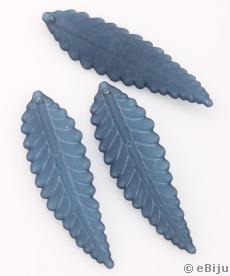 Figurină acrilică, frunză bleumarin, mat, translucid, 1.5 x 5.1 cm