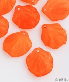 Figurină acrilică, scoică, portocaliu mat, translucid, 1.7 x 2 cm