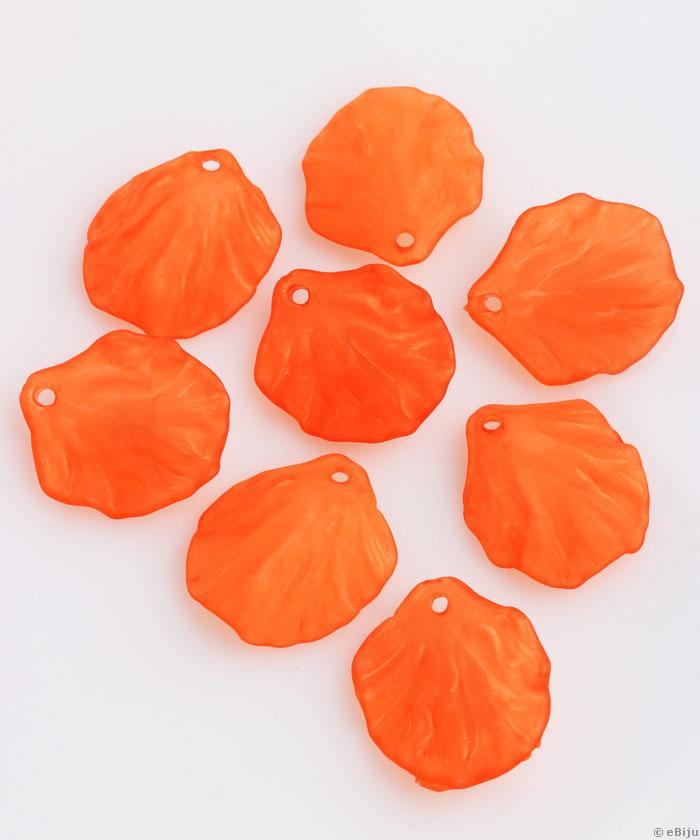 Figurină acrilică, scoică, portocaliu mat, translucid, 1.7 x 2 cm