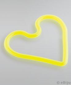 Foszforeszkáló sárga szív alakú karkötő, univerzális méret