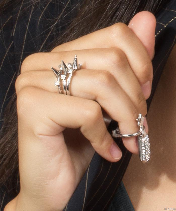 Inel pentru unghie cu cristale şi steluţă