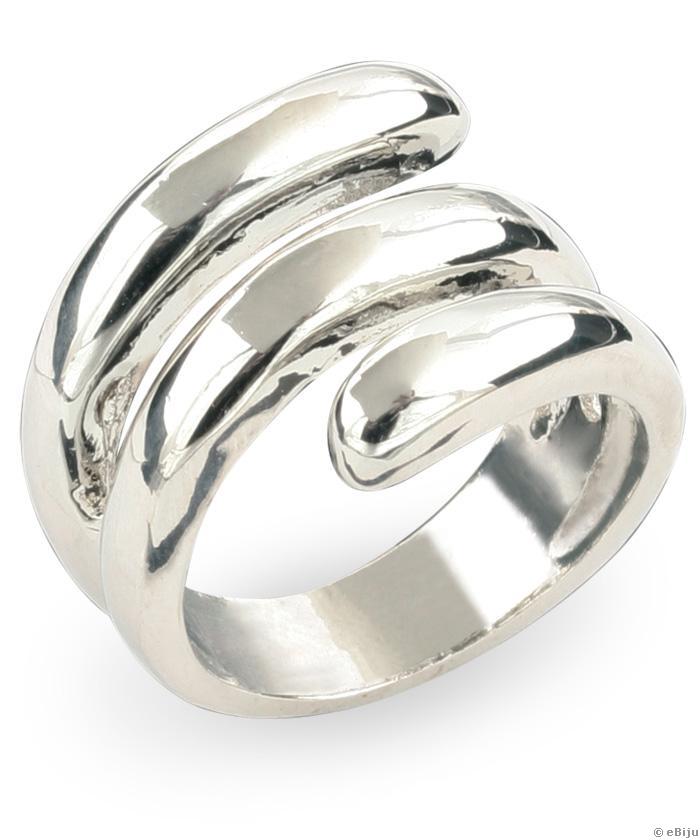Inel șarpe din metal argintiu