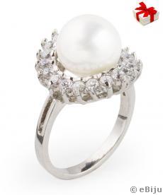 Inel Swarovski White Pearl