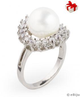 Inel Swarovski White Pearl