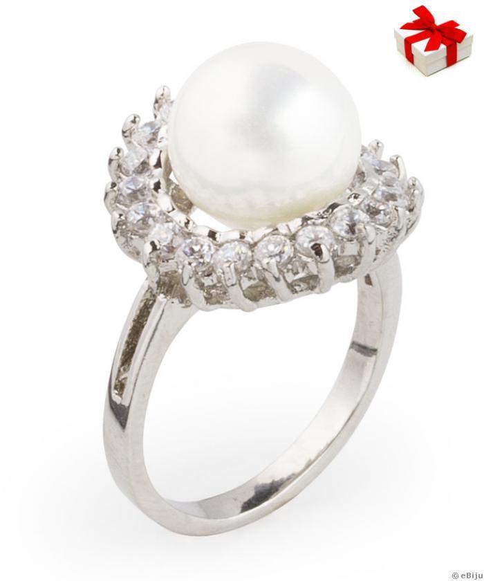 Inel Swarovski White Pearl