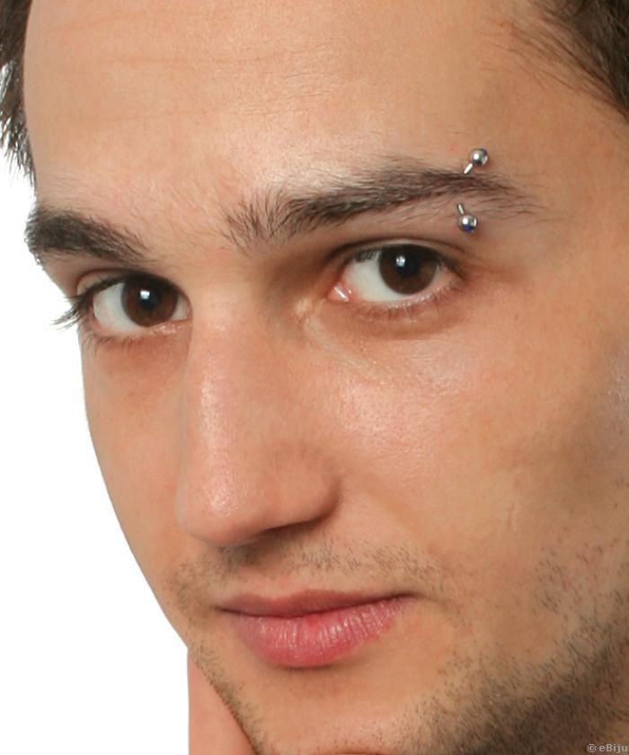 Kék piercing két strasszal