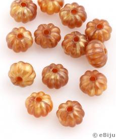 Mărgea acrilică, floare, aplatizată, auriu-ruginiu metalizat, 0.7 x 0.5 cm