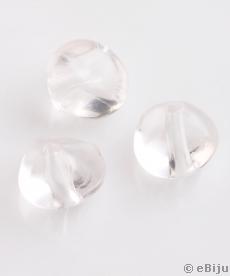 Mărgea acrilică, neregulată, transparentă, 1.1 x 1.3 cm