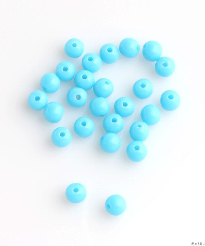 Mărgea acrilică, sferică, albastru deschis, 0.6 cm