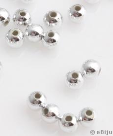 Mărgea acrilică, sferică, argintiu metalizat, 0.4 cm