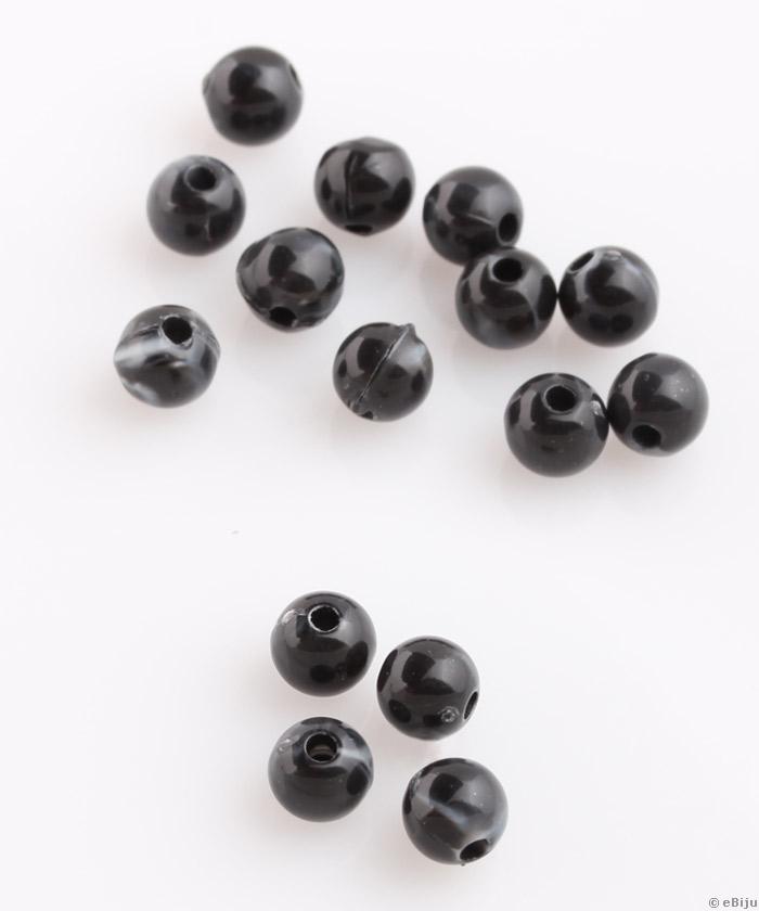 Mărgea acrilică, sferică, neagră, 0.6 cm