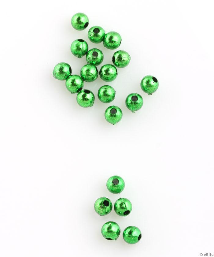 Mărgea acrilică, sferică, verde, 0.5 cm